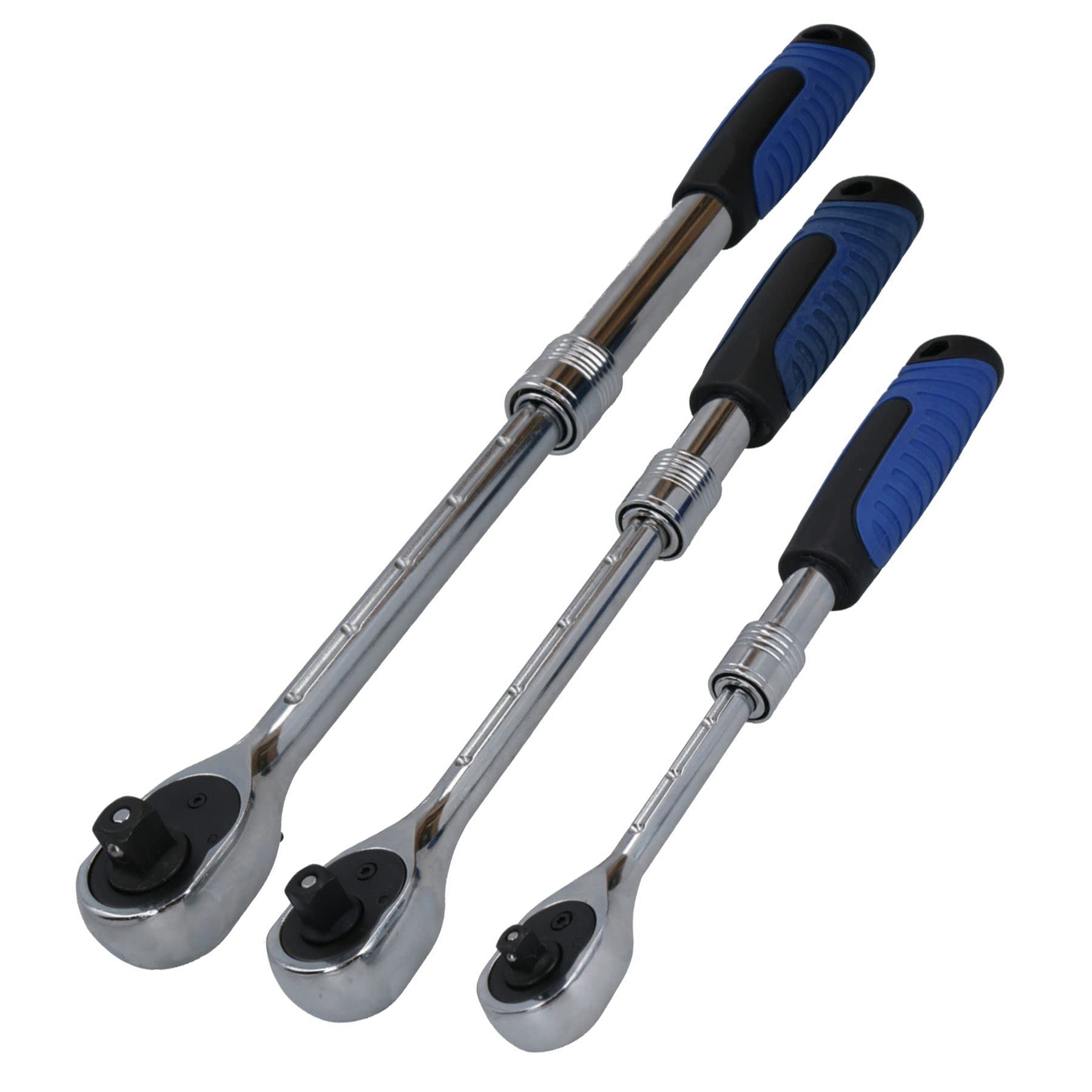 Ab Tools 1/4In 3/8In 1/2In Drive Telescopic Extendable Ratchet 72 Teeth Quick Release