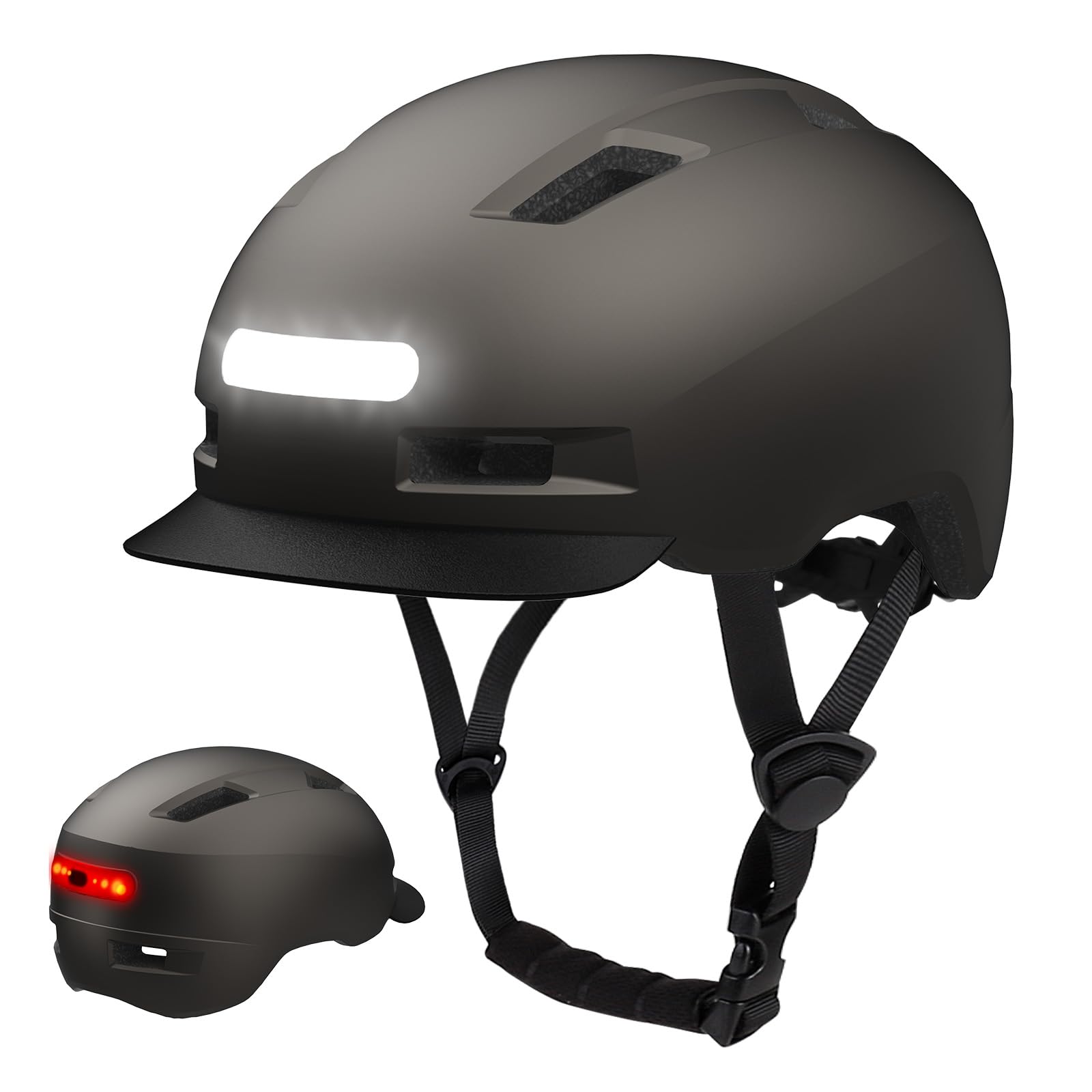 KINGLEADBike Helmet for Men Women Cycling Helmet with Magnetic Goggles and USB Rechargeable Light, Adjustable Mountain Bike Helmet with Reflective Strips