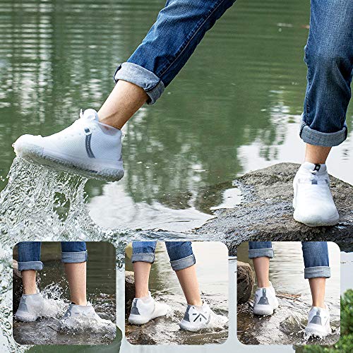 image for WHYJJQIAN Waterproof Silicone Shoe Covers for Rain,Reusable Non Slip R
