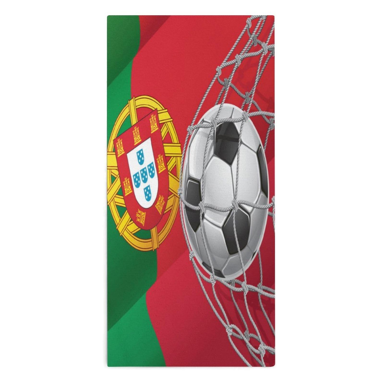 NCLQVJXZKHW Portugal Flag Soccer Goa Hand Towels Soft Face Towel Gym Bathroom Travel Hotel 13"x28"