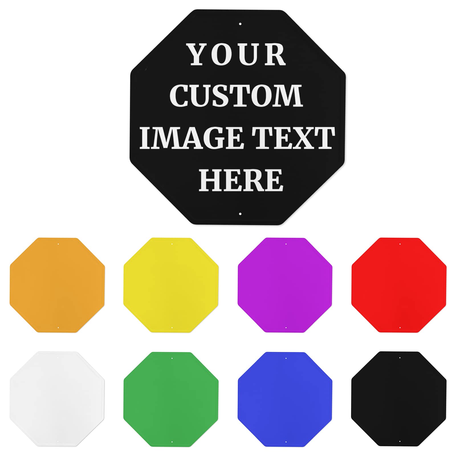 Aooedm Octagon Sign Personalised Tin Signs Custom With Photo/Text For Outdoor Or Indoor Personalised Metal Signs Street Sign Aluminum Road Sign Stop Sign Warning Sign 12X12 Inch