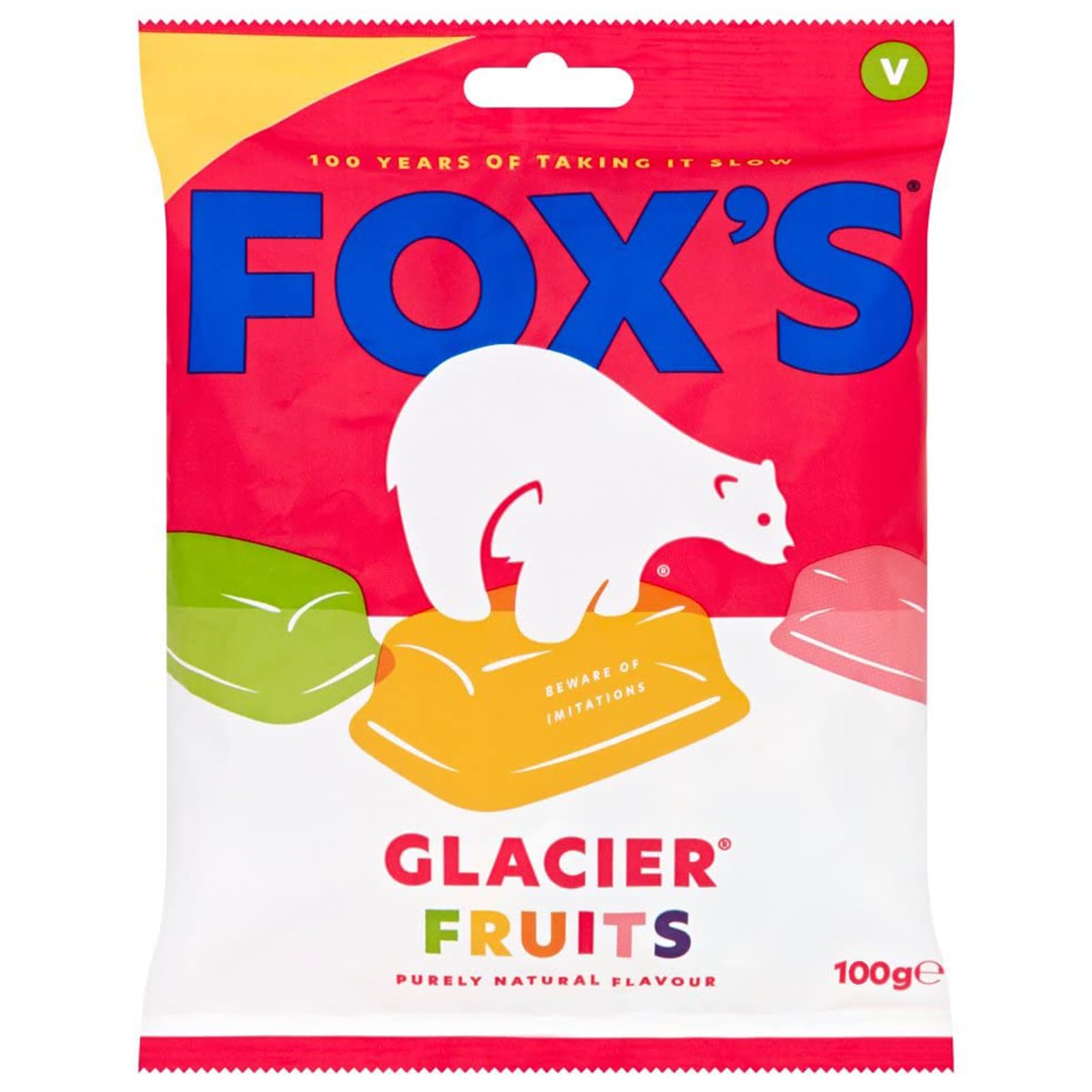 Foxs Glacier Fruits Bag, 3.52oz / 100g (Pack of 6)