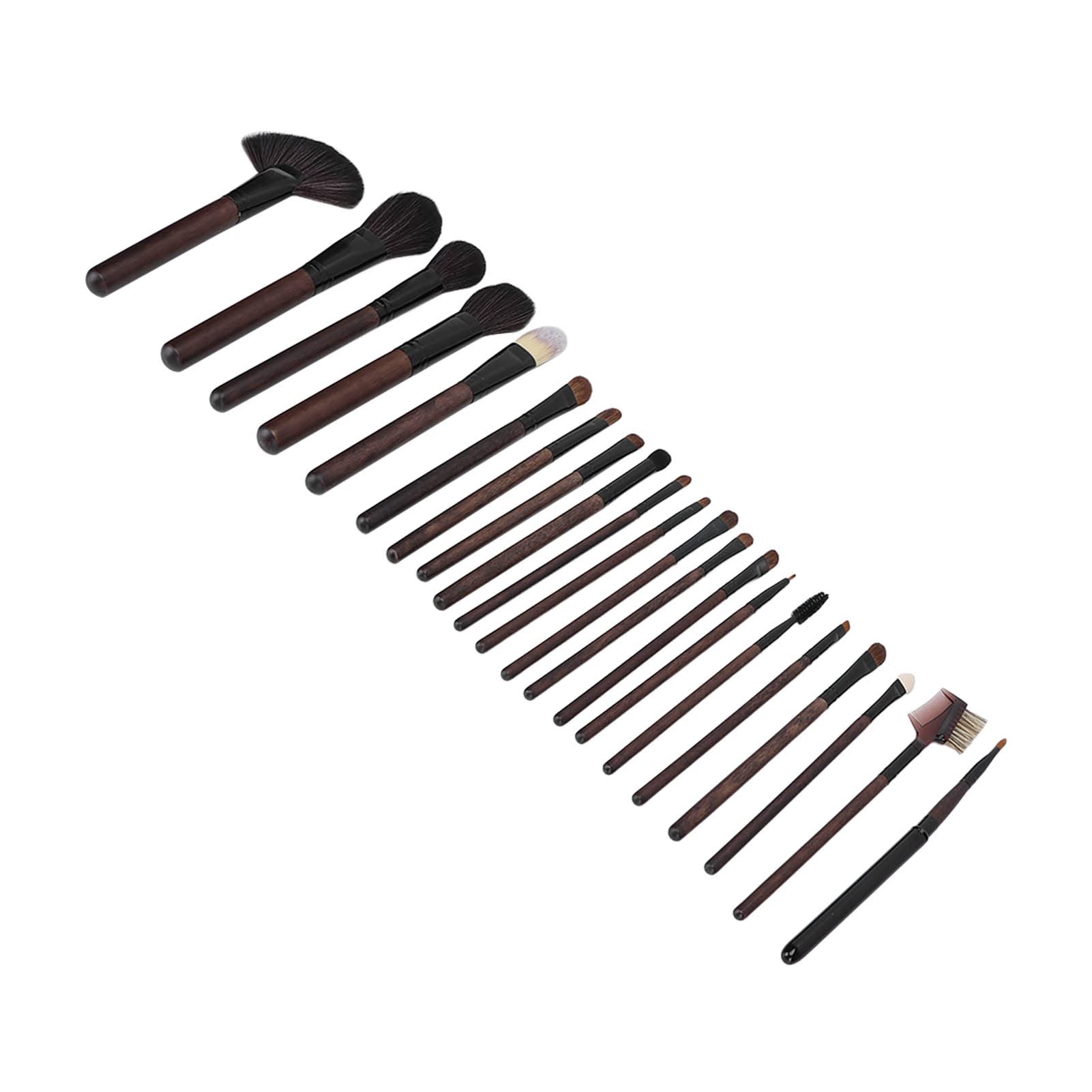 Set di pennelli per trucco 21 pezzi con manico in legno, pennello per fondotinta per ombretti, strumento cosmetico con custodia, forte assorbimento della polvere, colorazione