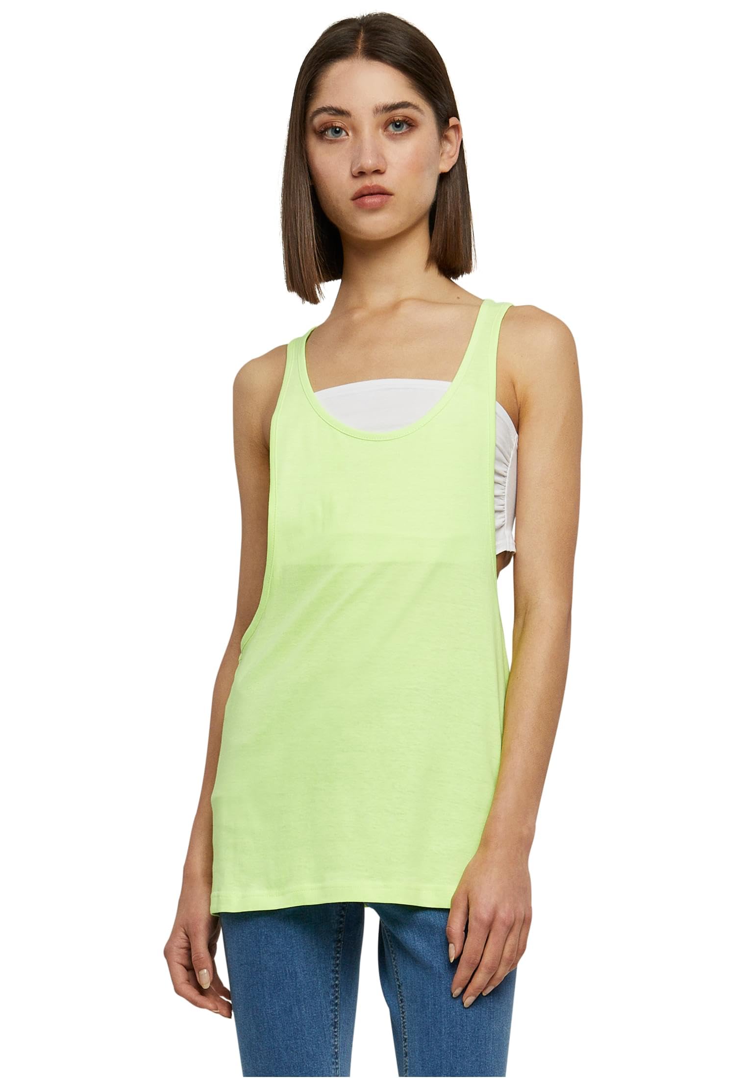 Urban Classics Loose Burnout Women's Tanktop Neonyellow Size:XS