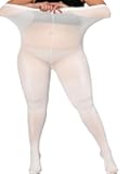 Oversize Plus Size Tights for Women, Solid Color Soft Footed High Waist Pantyhose
