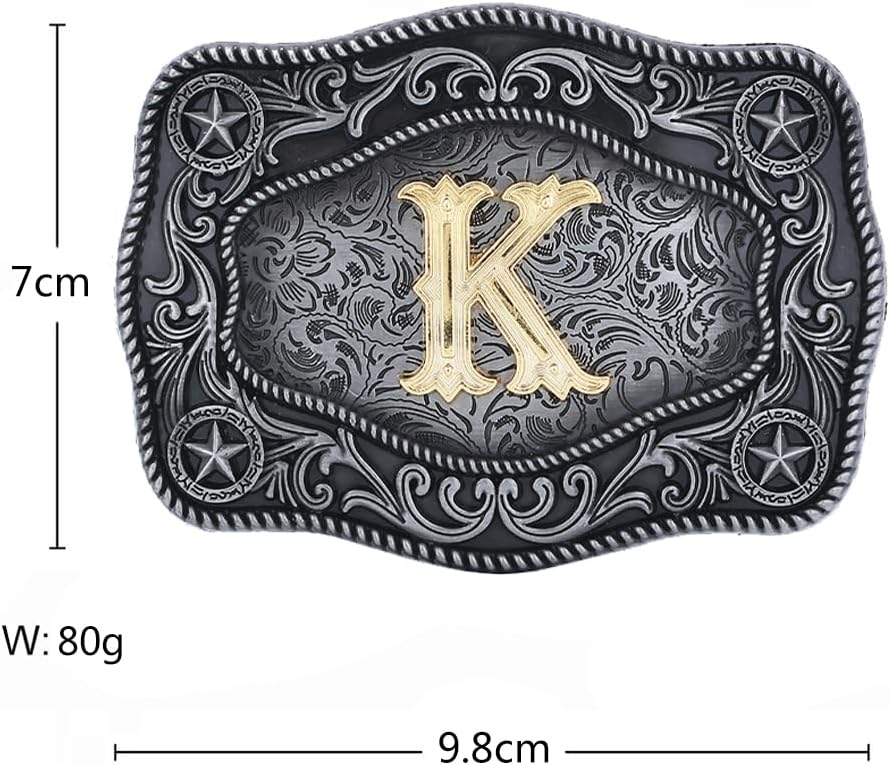 Initial Western Cowboy Belt Buckle with Letter for Men and Women - Image 4