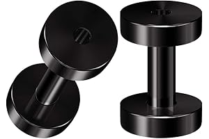 Pair of 10g Screw-Fit Surgical Steel Black Anodized Flesh Tunnels