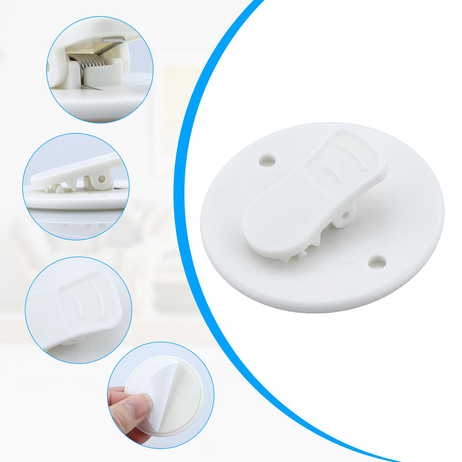 Lot de 6 clips anti-éclaboussures pour rideau de douche et camping, pince coupe-vent idéale pour salle de bain. Protégez-vous des courants d'air