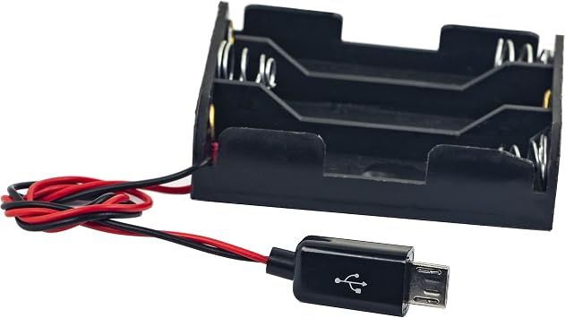 3 Slots 1.5V AA Battery Holder (no Switch) Micro USB Connector for Micro: bit for Pi Zero