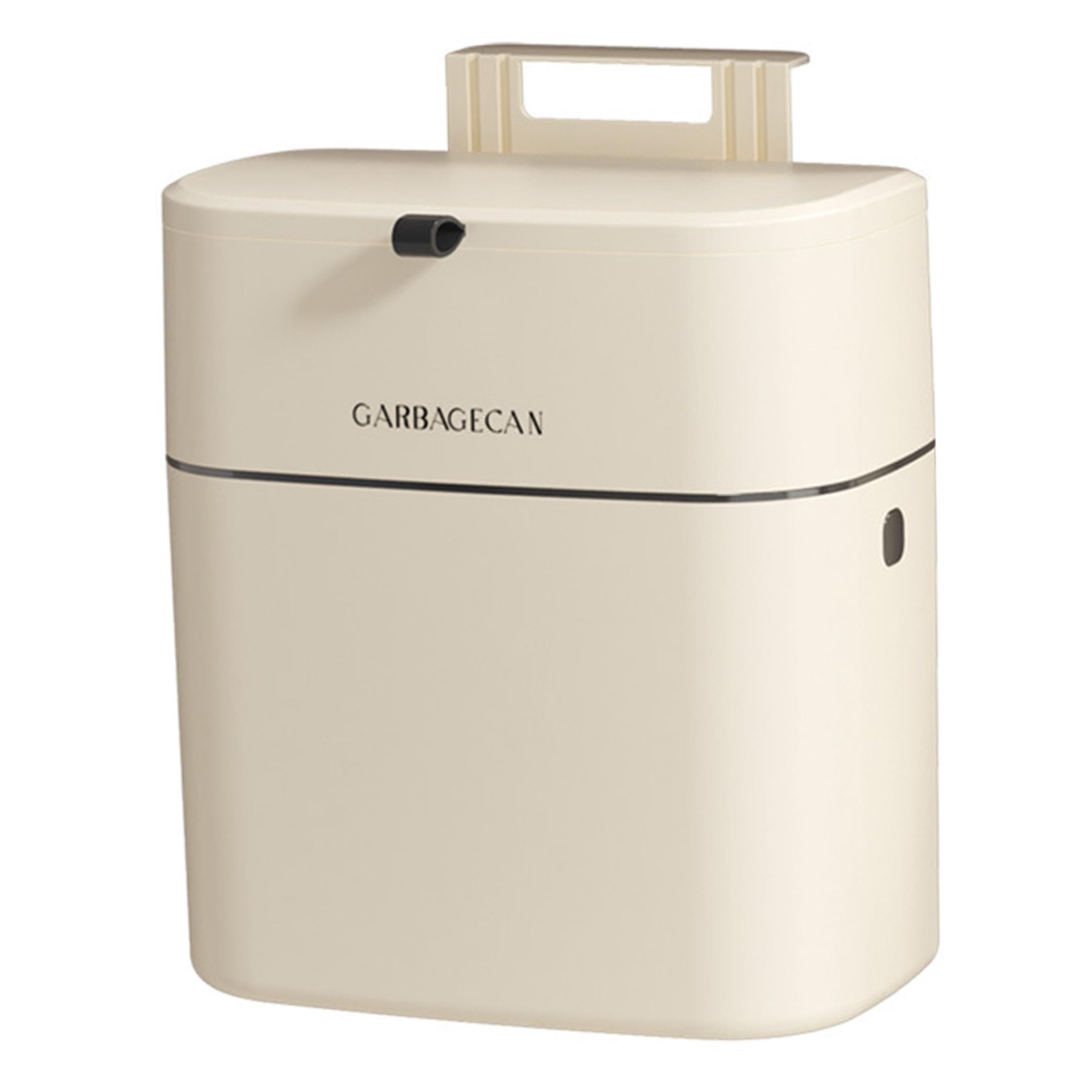 AwnsIMfreien Hanging Trash Can, 9L Large Food Waste Bin With Hidden Bag Design & Odor-proof Lid, Fits ≤2.5cm Cabinet Doors, White, Kitchen Compost Bin