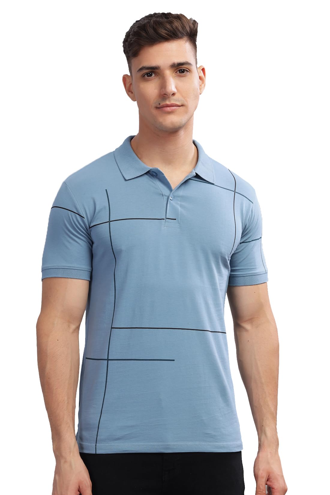 ADRO Regular Fit Blue Polo T-Shirt for Men Shadow Blue - Image 1