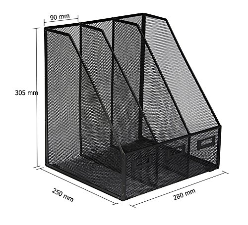 OSCO Wiremesh Triple Magazine Rack - Black