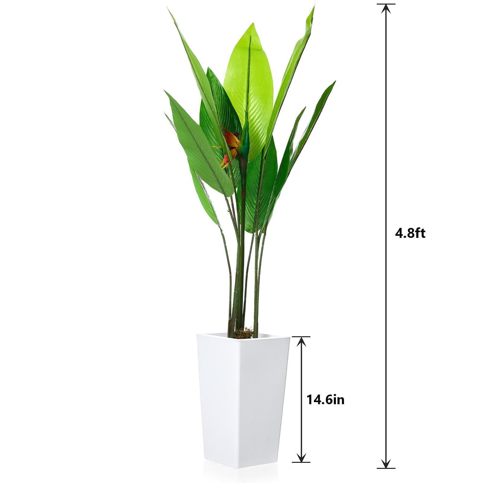 Künstliche Pflanzen Mit Blumentopf, 147cm - Dekorative Bodenpflanze Für Wohnzimmer, Büro, Eingangsbereich, Außen & Haustür - Kunstpflanzen Deko