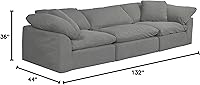 Vista 3 de Sunset Trading Cloud Puff - Sofá modular de 3 piezas, color gris