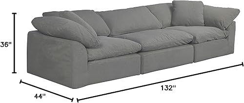 Miniatura 3 de Sunset Trading Cloud Puff - Sofá modular de 3 piezas, color gris