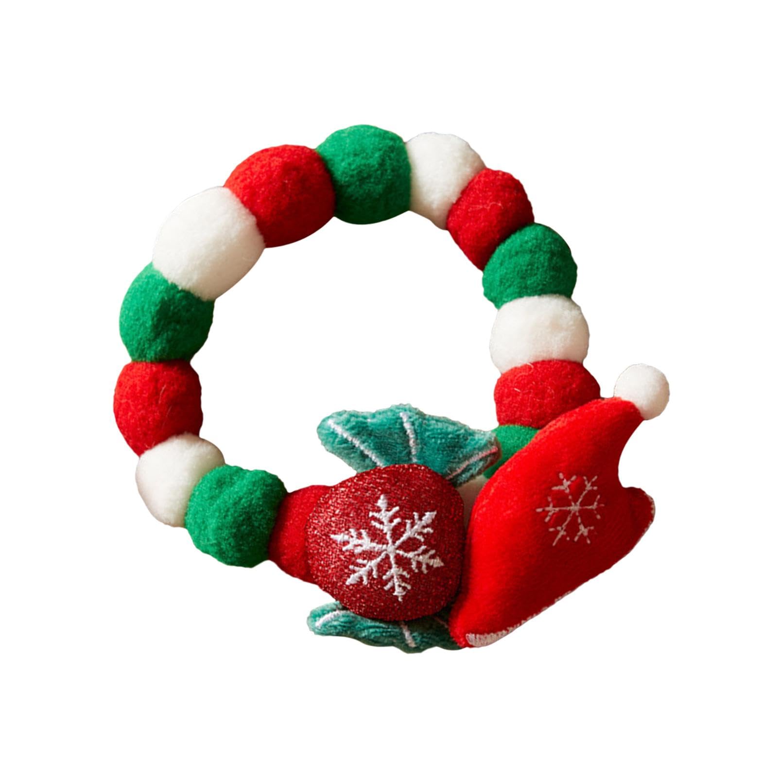 Collar de Navidad para gato con cuello de felpa suave y disfraces navideños