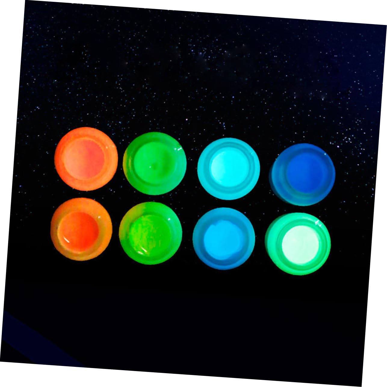 Operitacx 10pezzi Vernice Fluorescente Luminescente Per Crafting Art Arancione Giallo Verde Blu e Rosa Facile Applicazione Asciugatura Rapida e Per Eventi e Feste