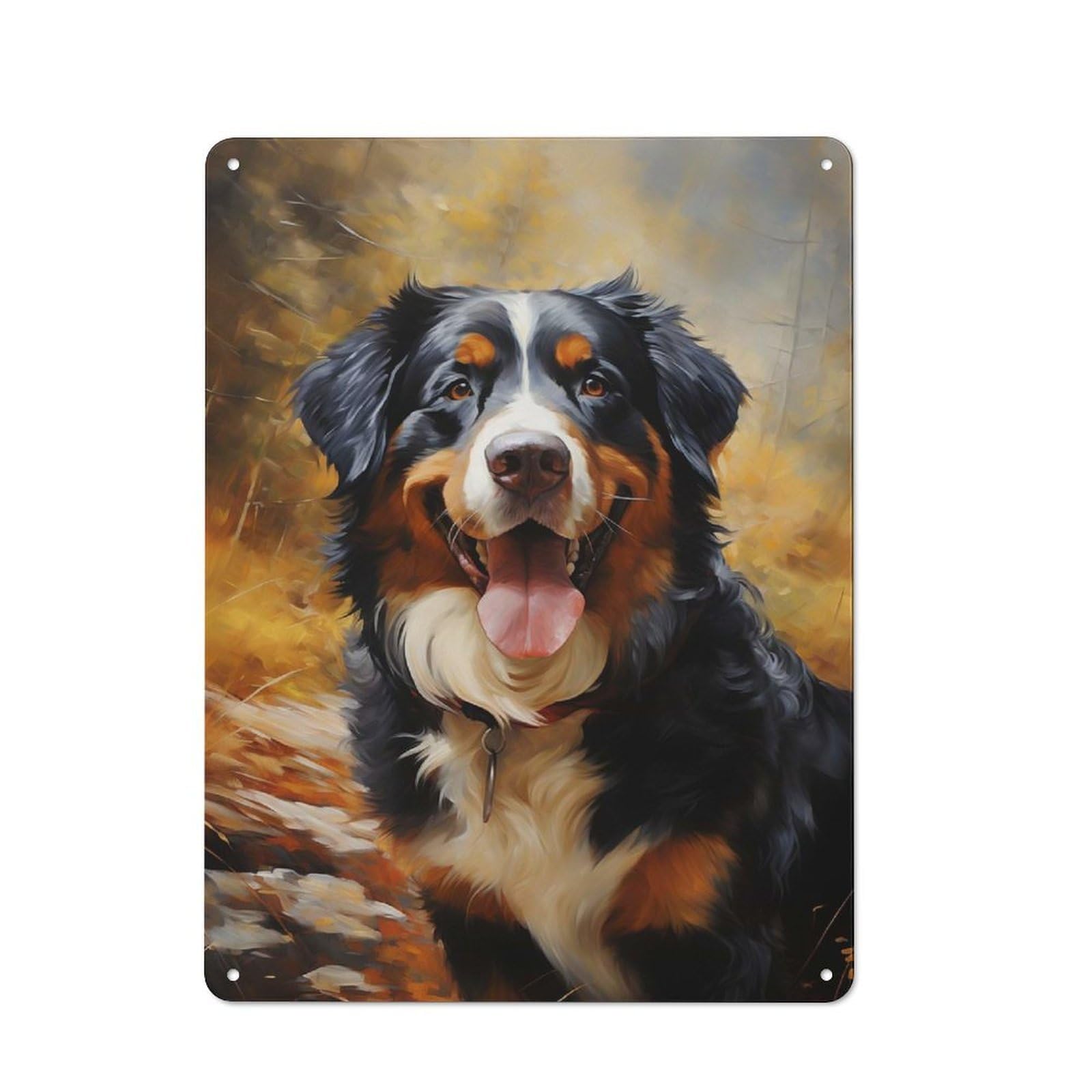 Junmoney Bernese Mountain Dog Vintage Tin Sign 40X30cm, Country Style Bistro Wall Plaque For Bakery, Diner, Cafe Or Family Room