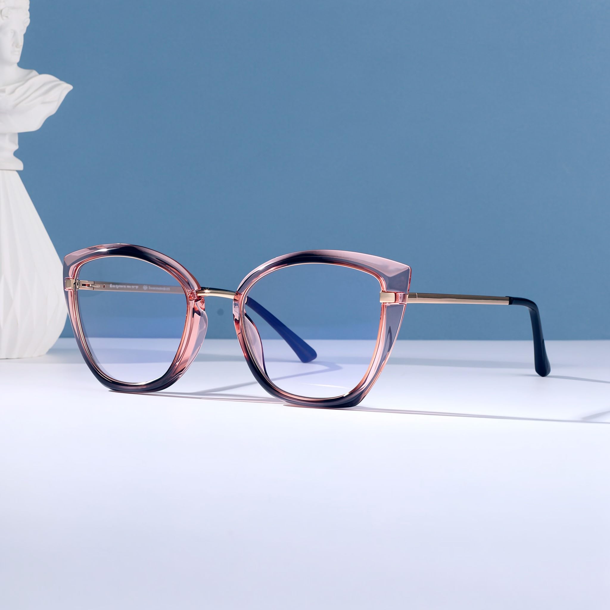 Lunettes de Lecture avec Monture Yeux de Chat Élégante, Lunettes en TR90 et Métal, Charnières à Ressorts, Mode Accessoire pour Femmes