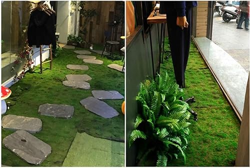 Miniatura 5 de Sewroro Alfombra artificial de musgo para mesa de musgo, diseño de plantas verdes para bodas, hogar, jardín, patio, decoración de bricolaje (punto
