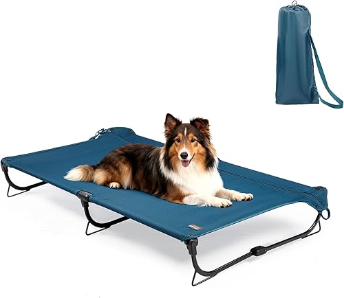 Catre plegable elevado para perro, cama elevada grande para perros para exteriores, cama fresca a prueba de mordidos, portátil, resistente hasta 160
