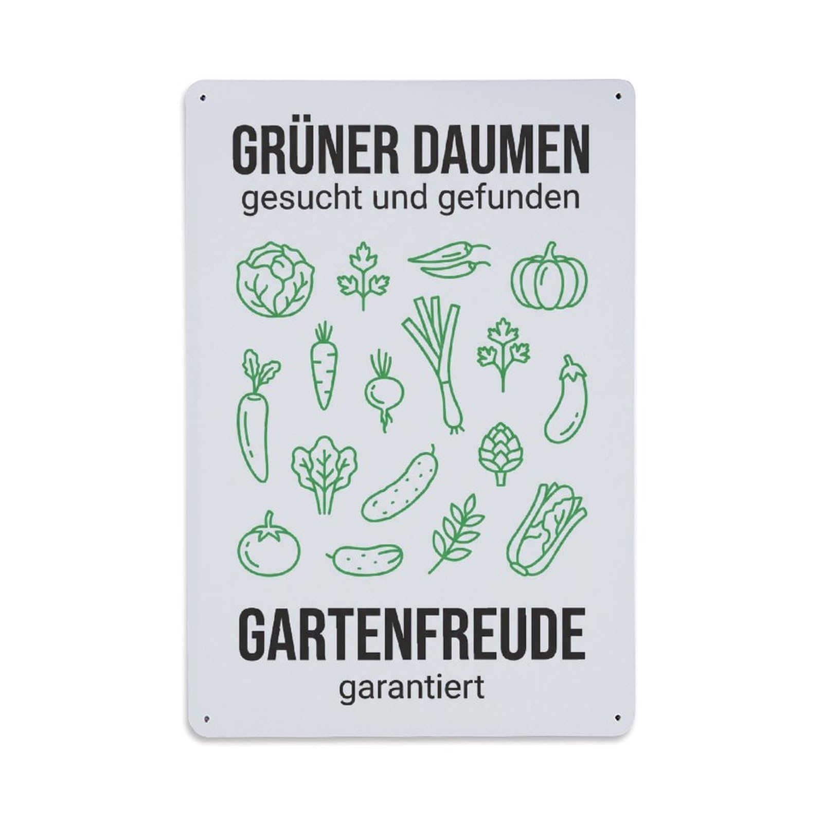 Vintage Funny Garden Green Thumb Rustic Gate Cheerful Metal Tin Sign Plaque Wall Decor for Cafe, Club Bar, Office, Garden Metal Poster 8x12Inch