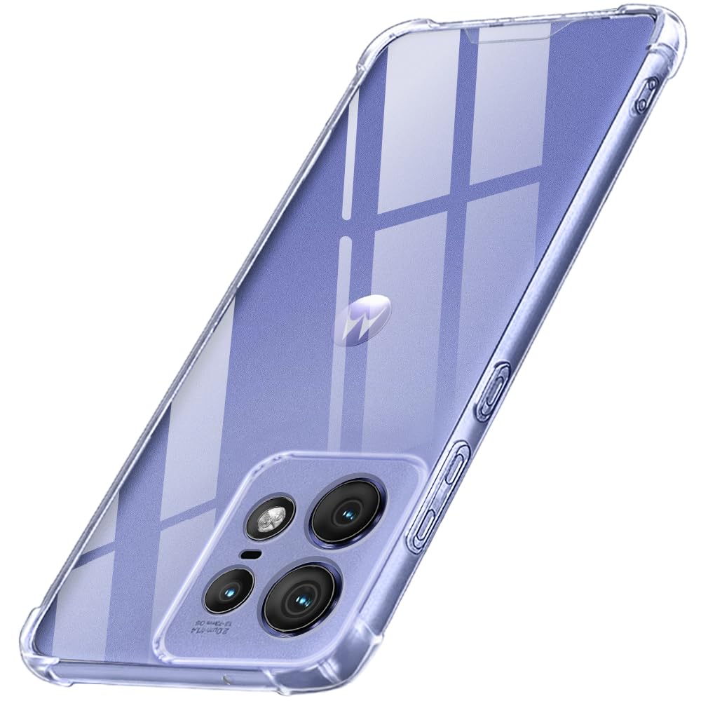TheGiftKart Shockproof Crystal Clear Back Cover Case for Motorola Moto Edge 50 Pro 5G | 360 Degree Protection | Hard Clear Back Cover for Moto Edge 50 Pro (PC & TPU, Transparent)