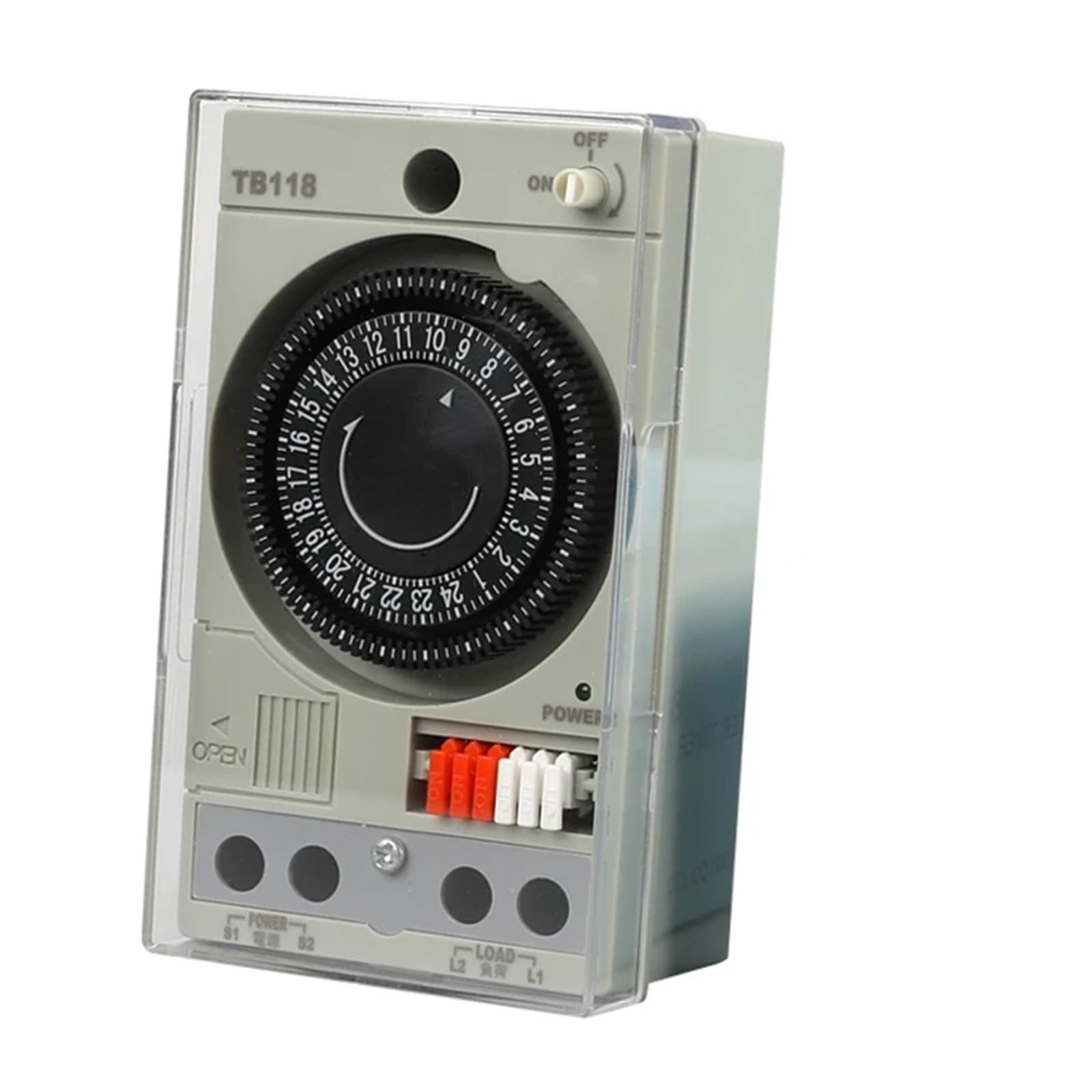 110V Eingebaute Batterie Mechanische Zeitschaltuhr Mini-Zeitschaltuhr mit 48-maligem EIN-/Ausschalten pro Tag Zeiteinstelleinheit 30min