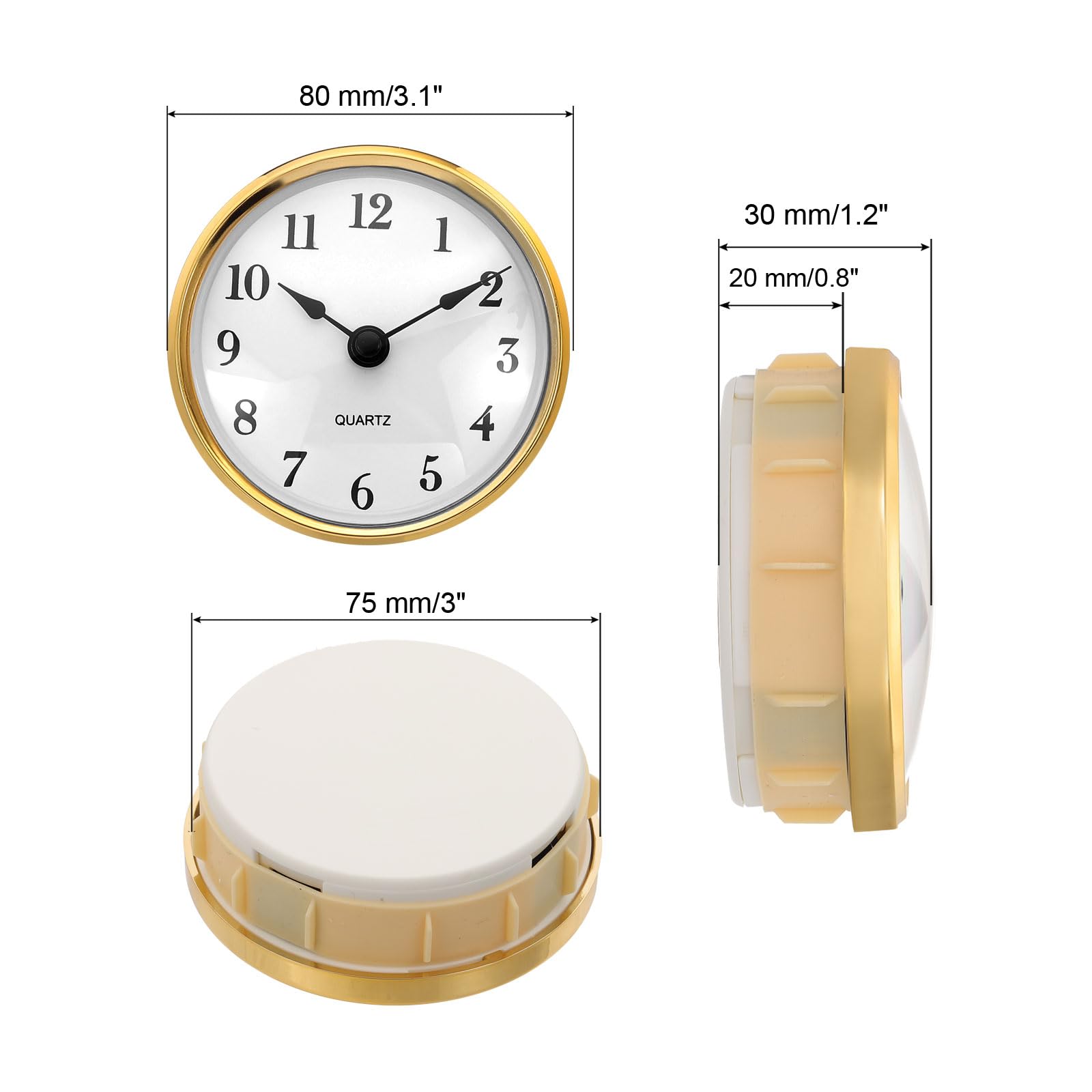 PATIKIL 3.1" 80mm Quartz Clock Insert - Image 2