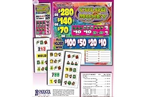 $1 Pull Tabs Bingo Tickets, Seal Cards Holders - Color Of Money, 504 Count
