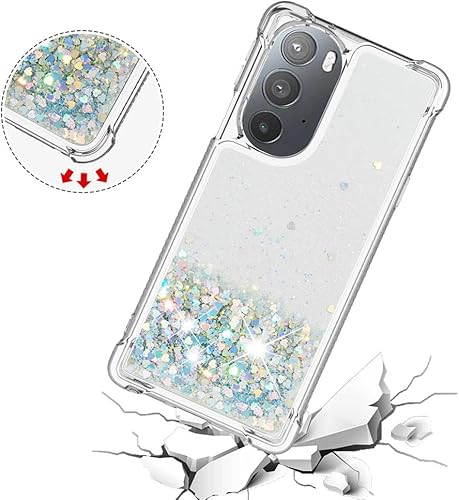 Miniatura 5 de Funda compatible con Motorola Moto Edge Plus 2022 con purpurina líquida linda funda transparente para teléfono flotante de arena movediza a prueba