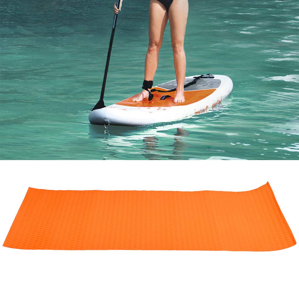 EVA imitación teca antideslizante tabla de surf Caza tracción almohadilla agarre Mat para los amantes de los deportes acuáticos negro naranja 86.61x25.59x0.20 pulgadas (naranja)
