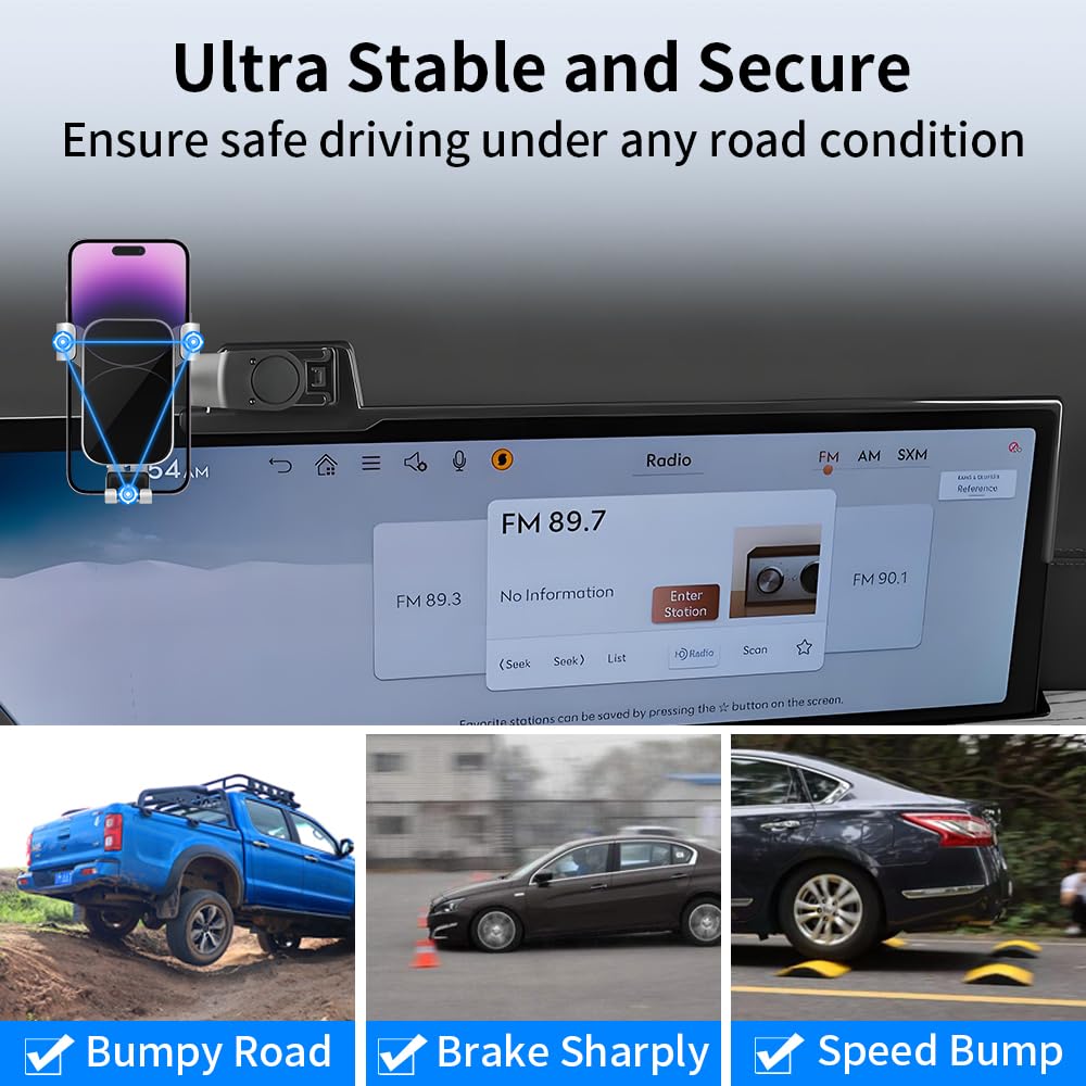 FICS Custom Phone Mount For Genesis GV70 2026 - Tool-Free Installation, No Adhesive Required