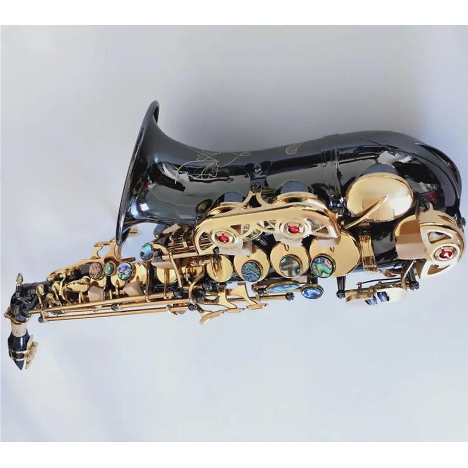 Instrument Muzyczny Złoty Klucz Zakrzywiony Saksofon Sopranowy Z Ustnikiem profesjonalny Saksofon (Color : 2)