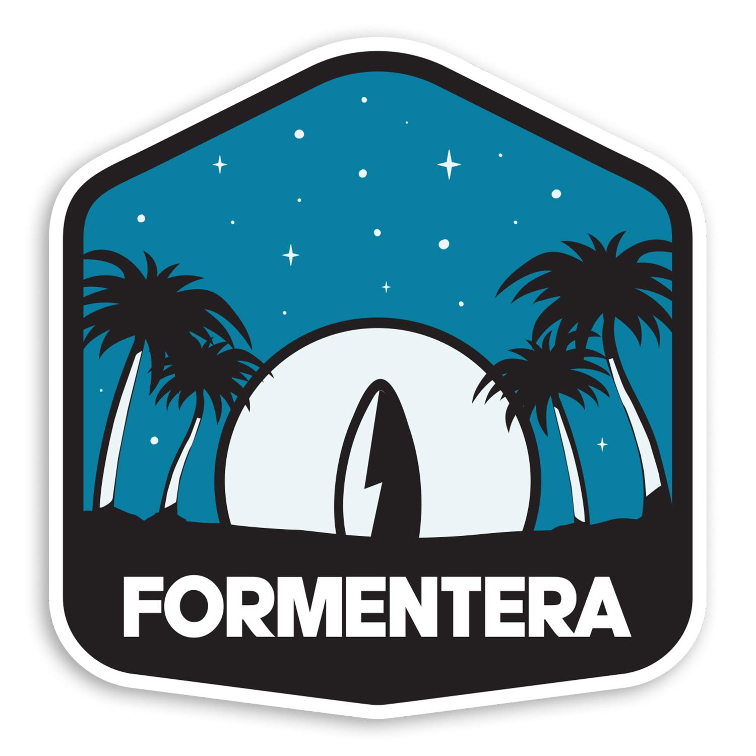 Destination Vinyl Ltd Multi 2 X 10Cm Formentera Spain Vinyl Stickers - Surf Travel Luggage Sticker #30402 (10Cm Tall)