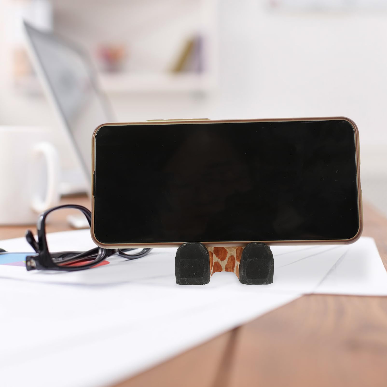 Alipis 5 Pz porta cellulare padella elettrica kit wok adesivi gemma Accessori decorazione scrivania phone bracket Titolare telefono supporto per cellulare porta telefono giraffa Di legno