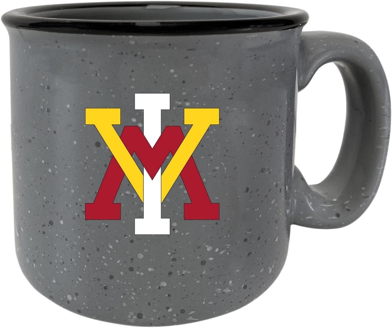 R and R Imports VMI Keydets 16 oz Gray Ceramic Camping Mug Officially Licensed Collegiate Product 2-Pack