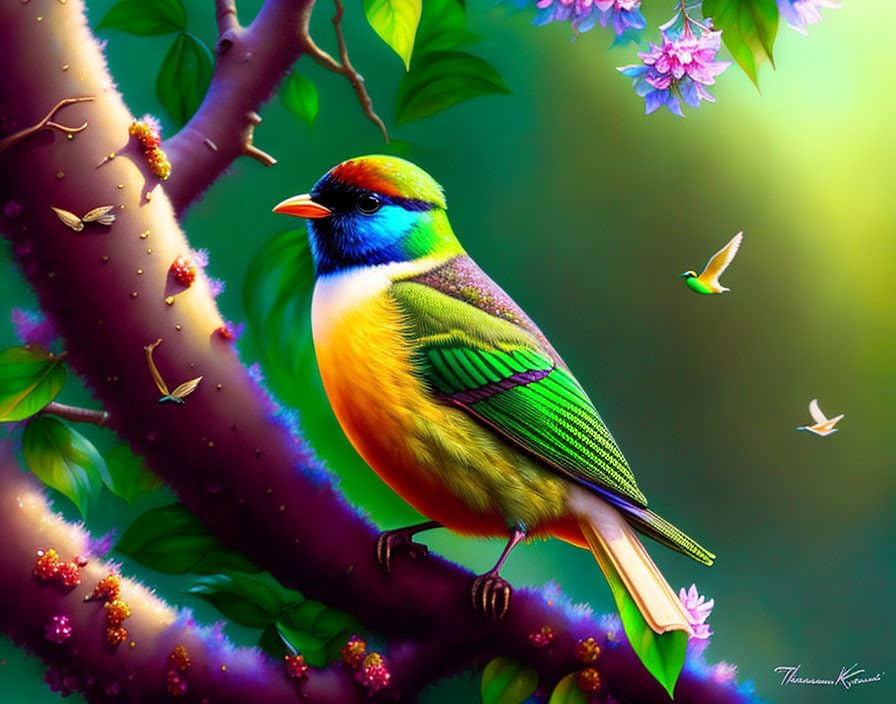 Peinture sur toile Bird Is Green poster 58x90 cm sans cadre pour salon