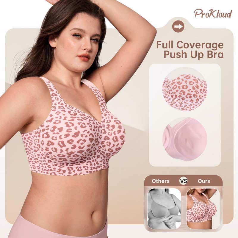 Image of ProKloud Jelly Bras for Women No Underwire Wireless Bra with Support and Lift Full Coverage Plus Size Comfy Seamless Bra