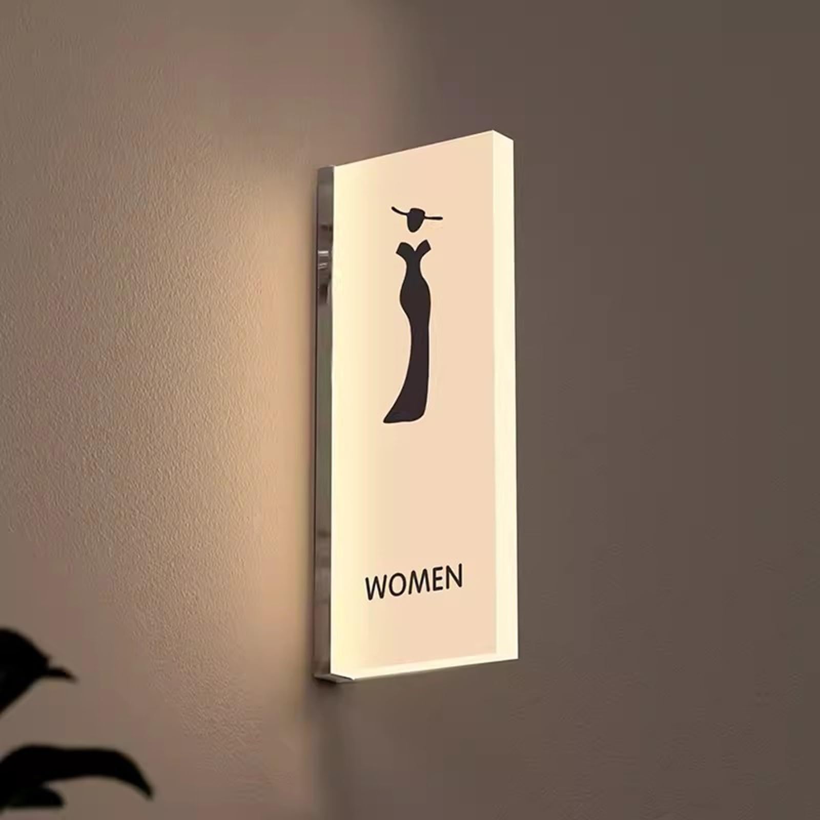 Letrero de baño iluminado para colgar en la pared, letrero acrílico para inodoro para hombres y mujeres, decoración de baño público para bar centro comercial
