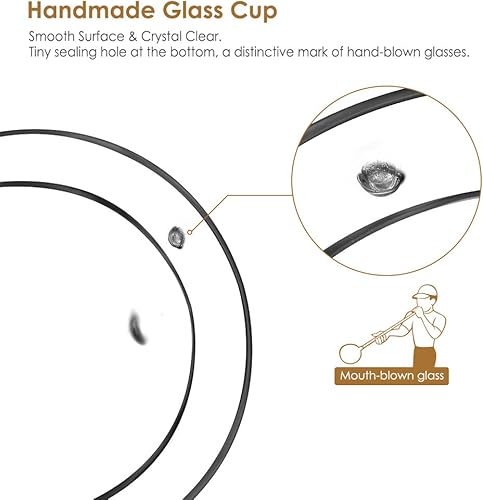 Miniatura 7 de glastal Juego de 2 tazas de café de doble pared de 4 onzas, tazas de café de 12 onzas, tazas de café de vidrio transparente con asa, taza de café