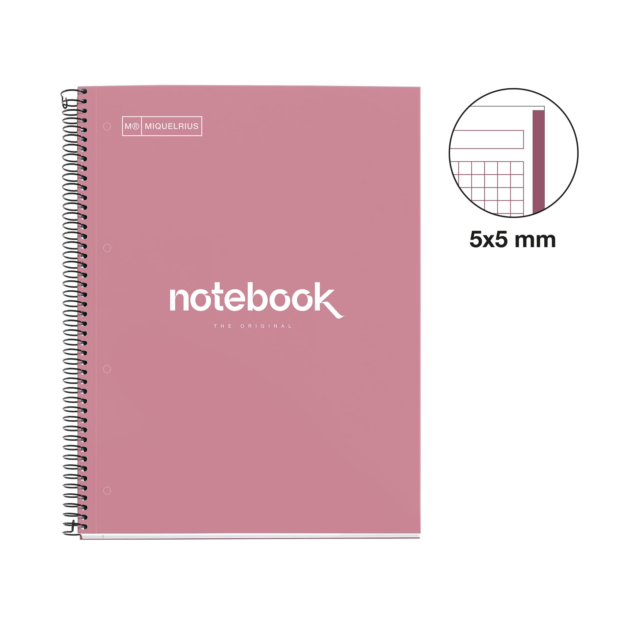 Miquelrius A4 Notebook Emotions 80 Sheets of 90 g/m² 5 mm Squared 1 Colour Stripe, Microperforated Spiral, Extra Rigid Cover - Image 2