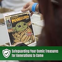 Vista 7 de 1 pieza actual moderno regular soporte de caja de exhibición de cómics tamaño plateado Protector magnético de cómics Esquinas de diamante