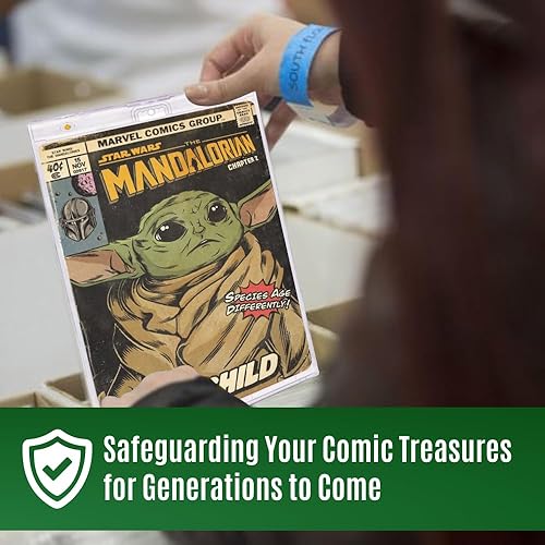 Miniatura 7 de 1 pieza actual | moderno | regular | soporte de caja de exhibición de cómics tamaño plateado | Protector magnético de cómics | Esquinas de diamante