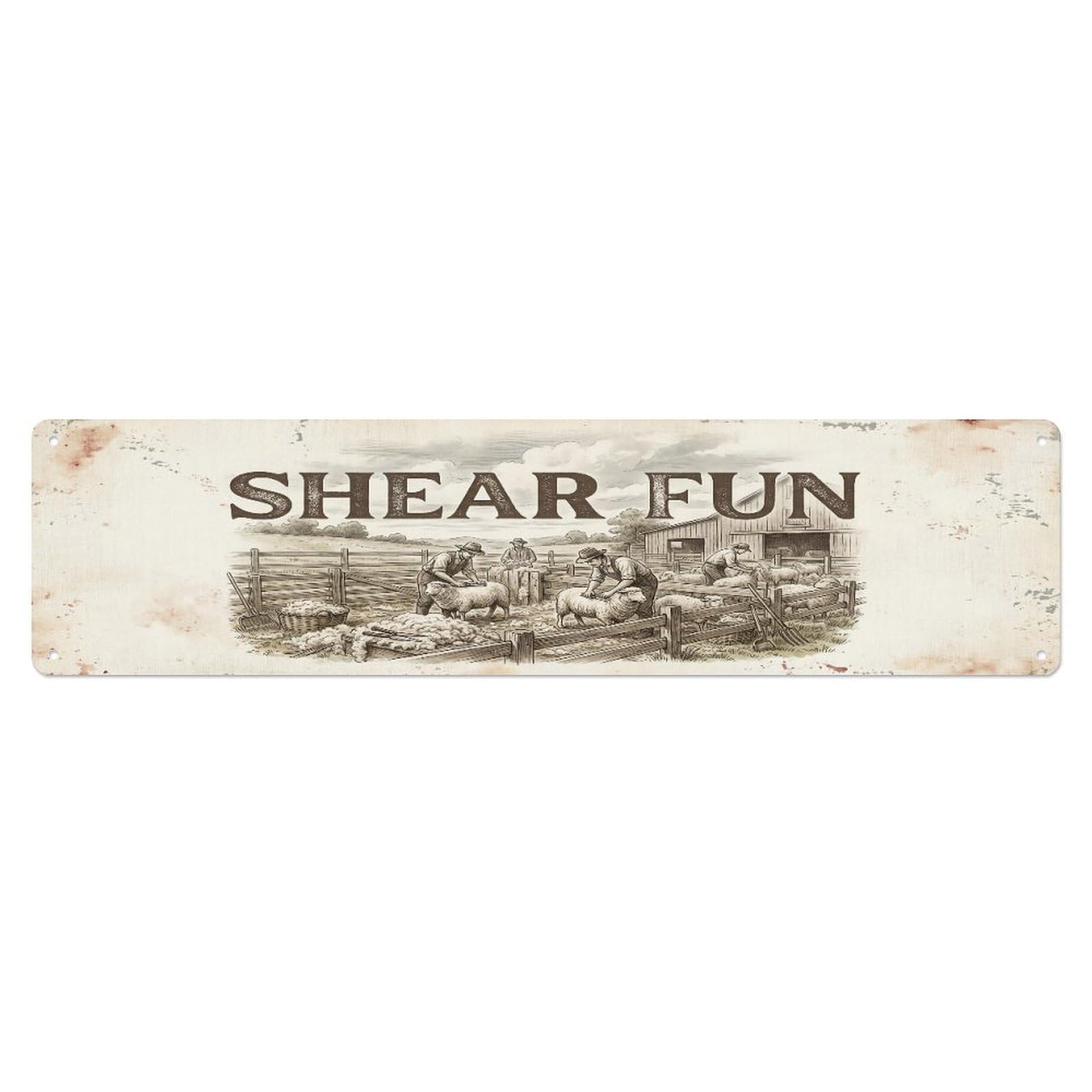 Xanthor Style Metal Tin Sign Vintage Pen Wool Sheep Farmhouse Funny Sheep Backyard Farm