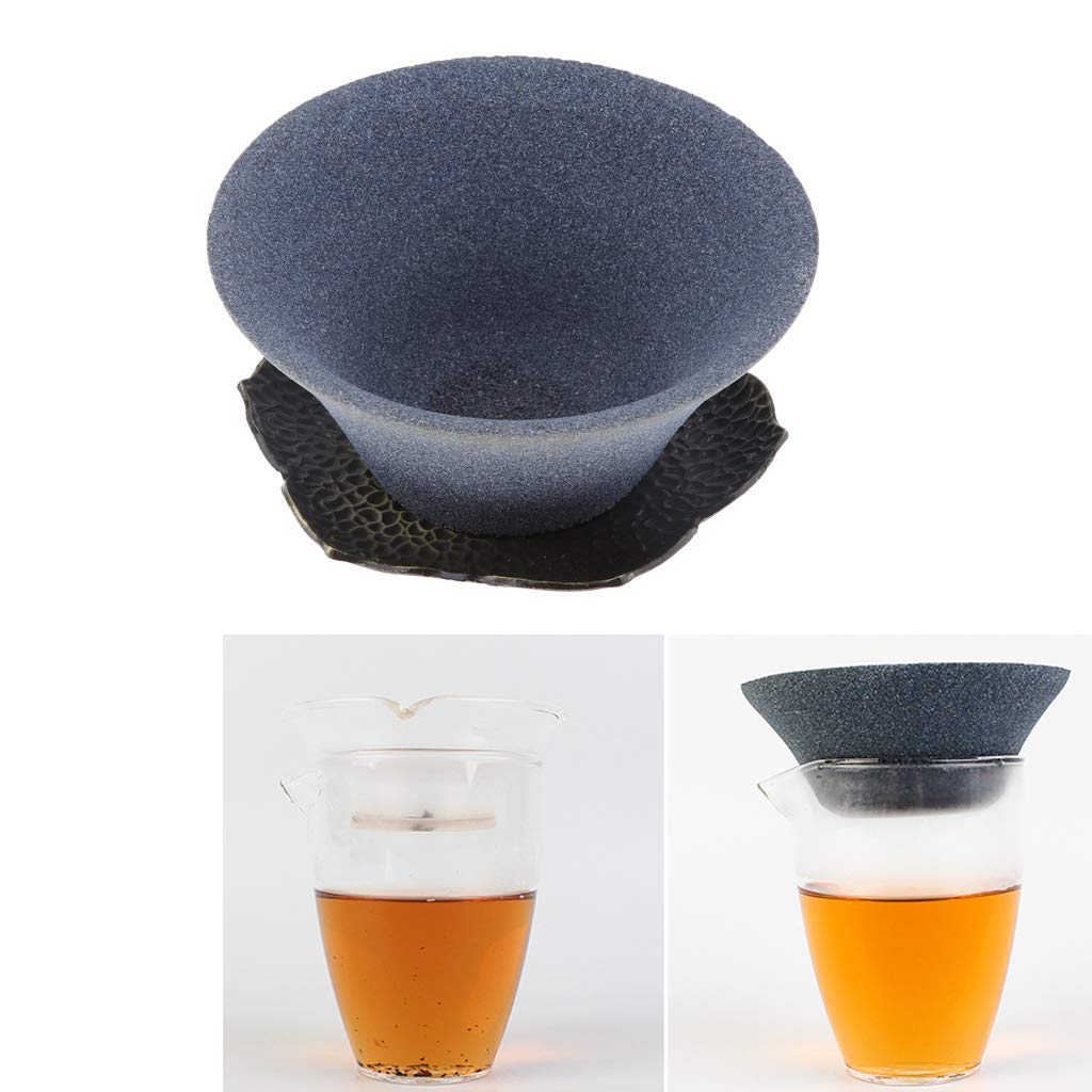 Filtre à thé en céramique réutilisable avec Soucoupe pour Tasse et théière Hat Shape