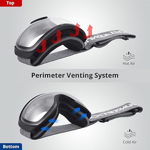 Miniatura 7 de Extremus MilkRun - Gafas de esquí, ligeras, visión amplia, protección UV400, compatibles con casco, gafas de snowboard y nieve para hombres y mujeres