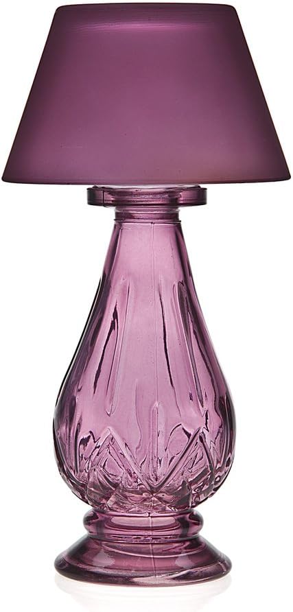 StudioSilversmiths 44142 Dark Purple Glass Tea Light Lamp with Shade