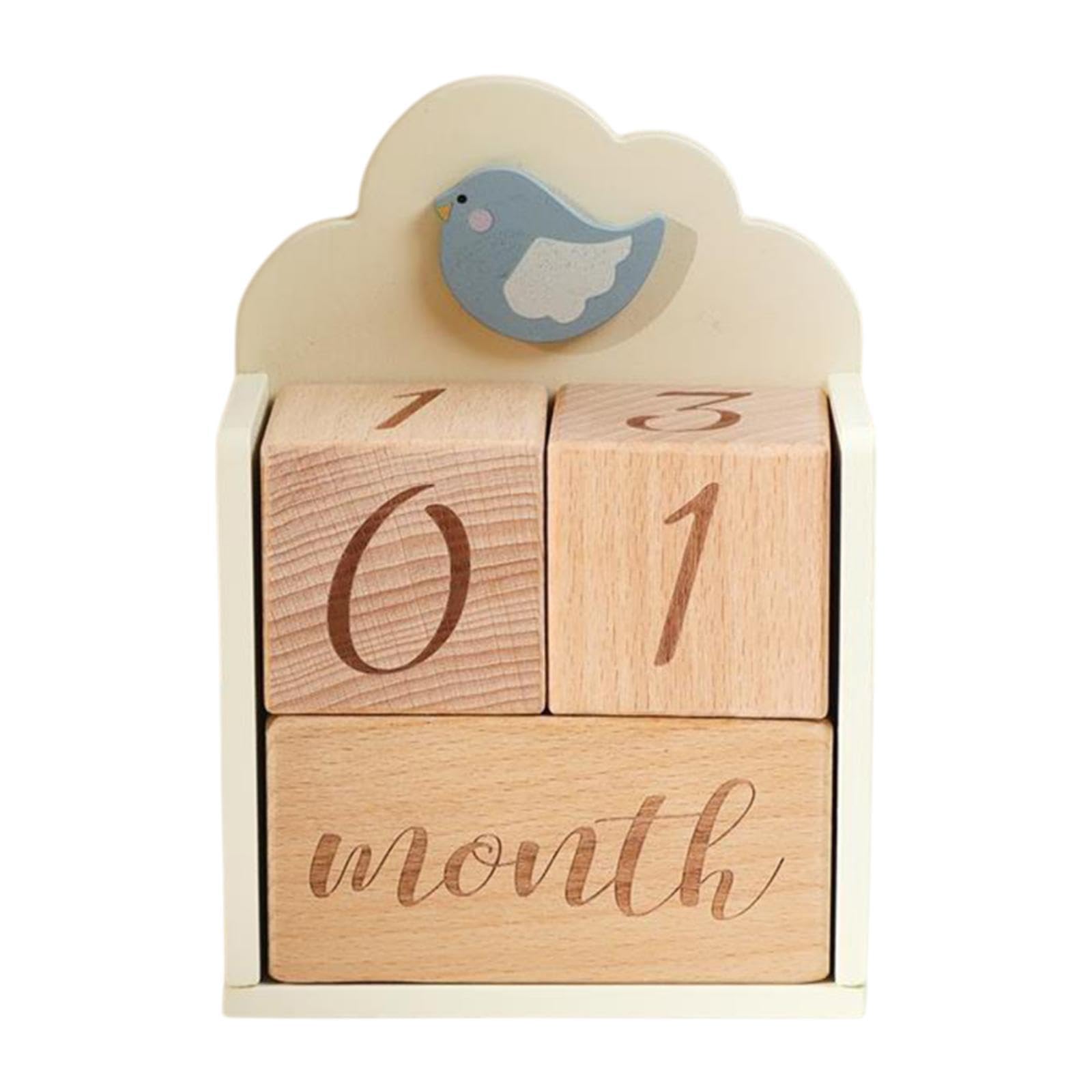 LOOM TREE® Wooden Baby Age Blocks for Baby Shower Unique Numbers Blocks Milestone Blocks | Nursery Dãƒâ©Co | Other Nursery Dãƒâ©Co