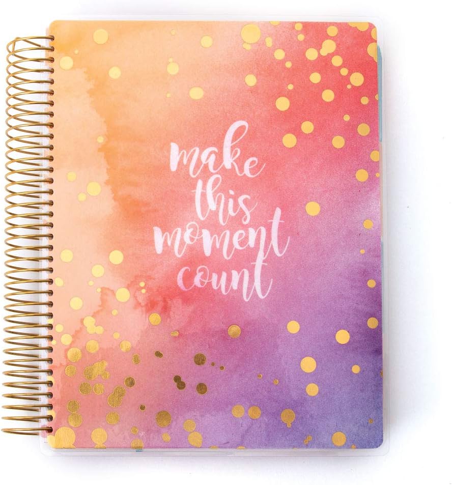 Paper House Productions 18 Month Undated 9" Planner with Month and Event Flag Stickers - This Moment